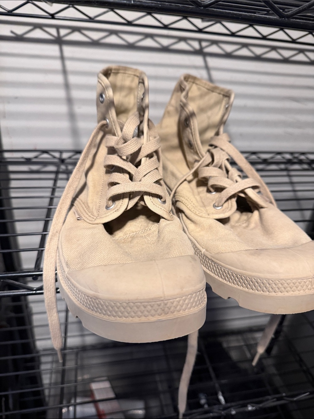 Palladium Beige Canvas High-Top boots